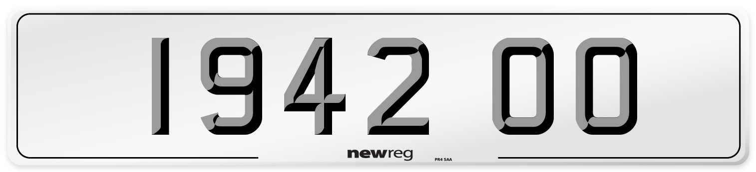 1942 OO Number Plate from New Reg